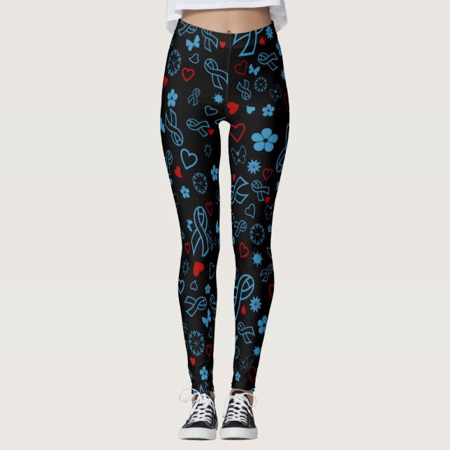 Blå/röd multiplikatoreffekt...Diabetes Leggings (Framsida)