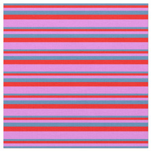 Blå, röd och violett, stripe/länkad Mönster Tyg