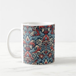 Blå, röd och vit mask kaffemugg