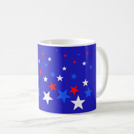 Blå, röd och vit stjärna Mönster Kaffemugg