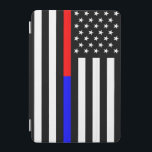 blå röd, tunn polisbrandsymbol usa iPad mini skydd<br><div class="desc">Blåröd,  tunn polisbrandman,  symbol usa america flagga</div>