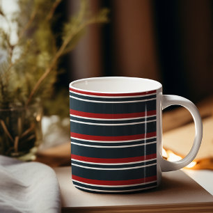 Blå röd uniform Rand Kaffemugg