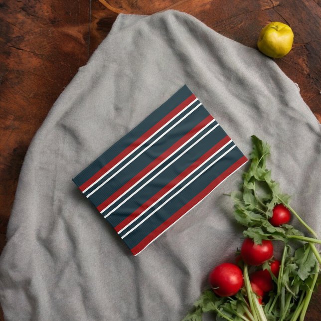 Blå röd uniform Rand Kökshandduk (Kitchen Towel)