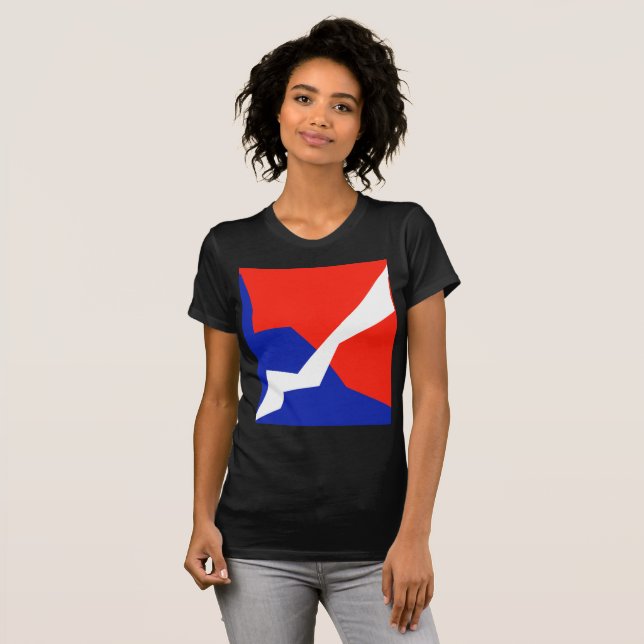 Blå röd vit artikel t shirt (Hel framsida)