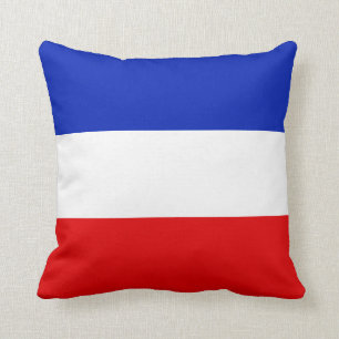Blå, Röda och vita Färg Rand Dekorativ kudde