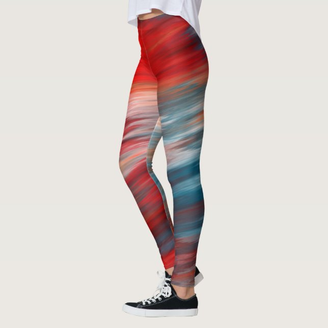 Blå Röda och Vita Ränder Leggings (Vänster)