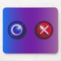 Blå Röda Rösta Knappar Gradient Musmatta
