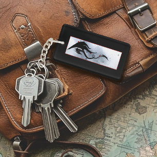 Blå rödblommor Svart dragvagn QR-kod