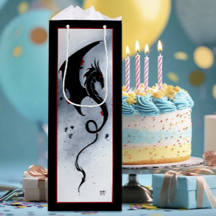 Blå rödblommor, svart drake