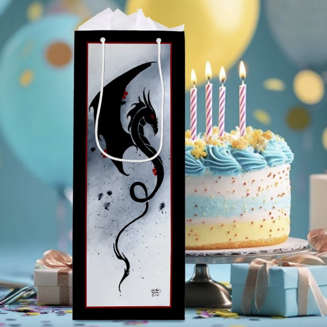 Blå rödblommor, svart drake (Skapare uppladdad)