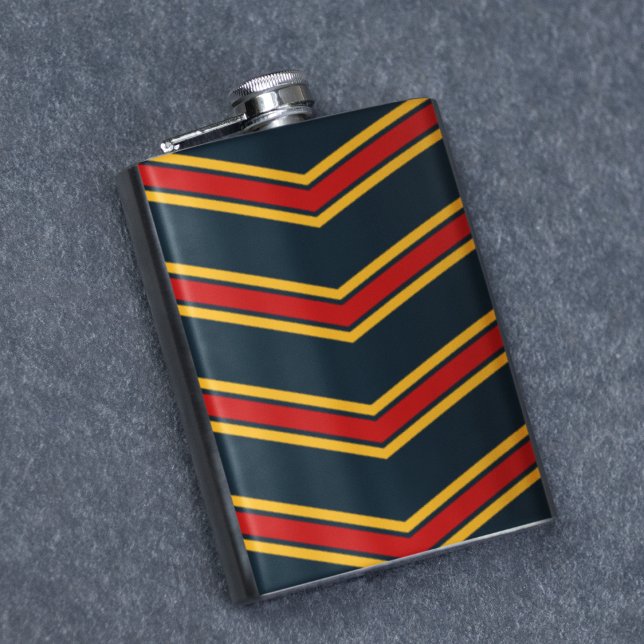 Blå rödbrun Rand Fickplunta (flask)
