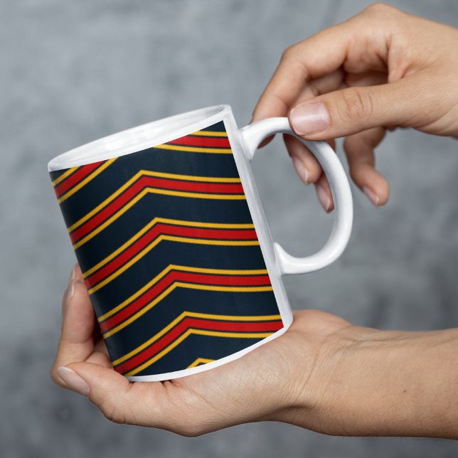 Blå rödbrun Rand Kaffemugg (mugs and cups)