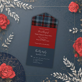 Blå rödfläckig bröllop celtic tartan plaid