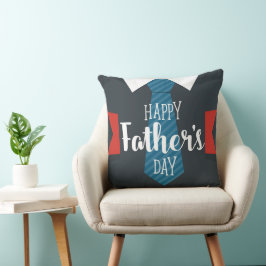 Blå rödvit lycklig Fars dag Big Tie Blue White Kudde
