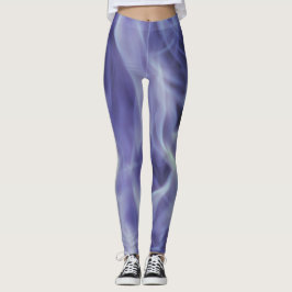 Blå, rök konsthälsningar leggings