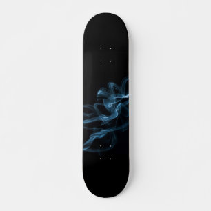 Blå rök på Sleek Black Mini Skateboard Bräda 18,5 Cm