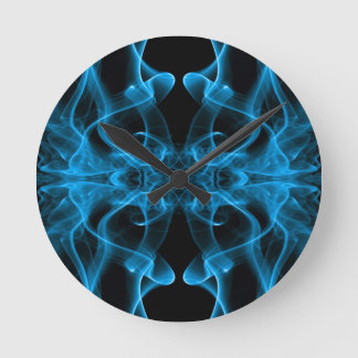 Blå rök Symmetrisk minimalistisk svart Rund Klocka
