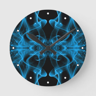 Blå rök Symmetrisk minimalistisk svart Rund Klocka