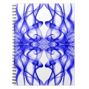 Blå Rök Symmetrisk Minimalistisk Vit Anteckningsbok Med Spiral