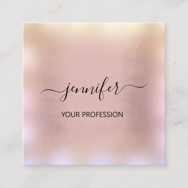 Blå rökfri Professionell Ro Guld Ombre Fyrkantigt Visitkort (Framsida)