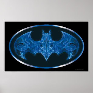 Blå röksymbol Fladdermus Poster