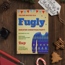 Blå rolig ful ugly jultröja julfest