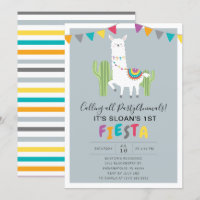Blå Rolig Lama Fiesta Födelsedagsfest