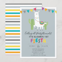 Blå Rolig Lama Fiesta Födelsedagsfest