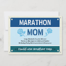 Blå Rolig Maraton Mamma Mors Dag Kort