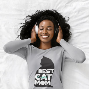 Blå rolig mors dag bästa kattmamma någonsin t shirt