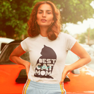 Blå rolig mors dag bästa kattmamma någonsin t shirt