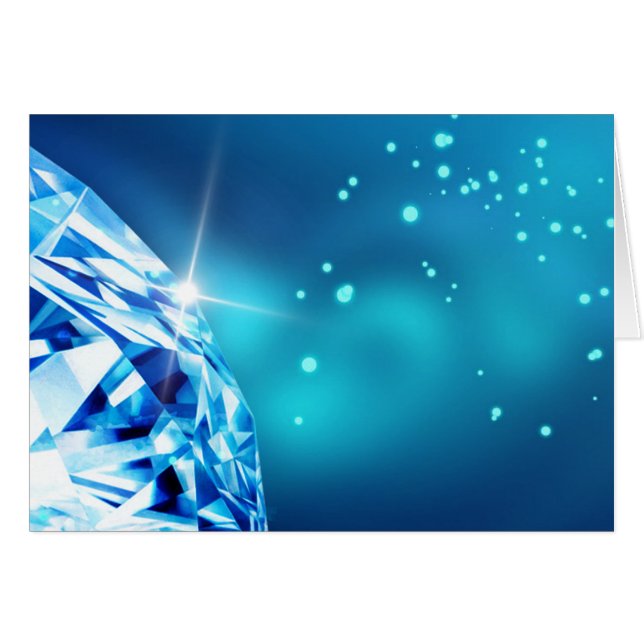 blå romb hälsningskort (Framsidan Horizontal)