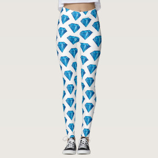 Blå rombalkar leggings