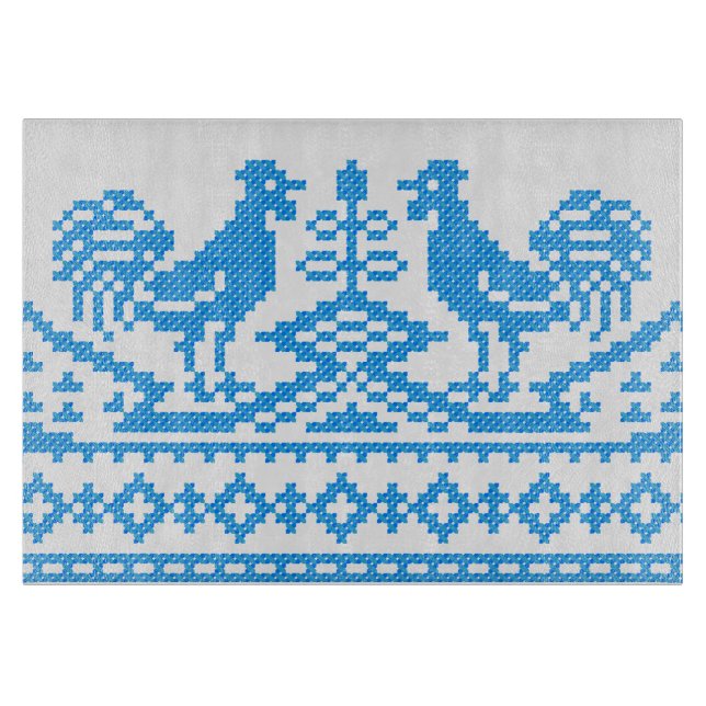 Blå Rooster korsstygnsdesign (Framsidan)