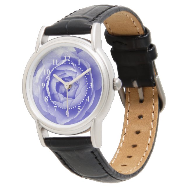 Blå ros armbandsur (Vinklad)