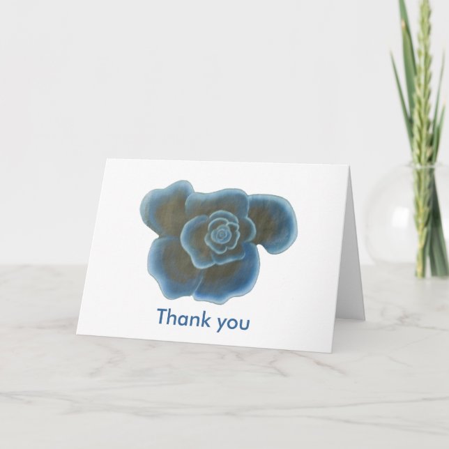 Blå Ros Blomma, Bröllop Tacksamhetskort Tack Kort (Framsida)