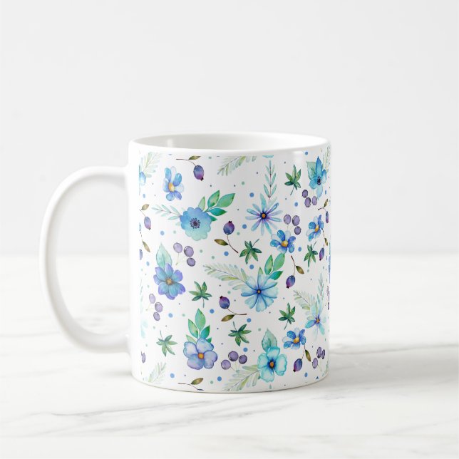 Blå ros kaffemugg (Vänster)