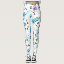 Blå ros leggings