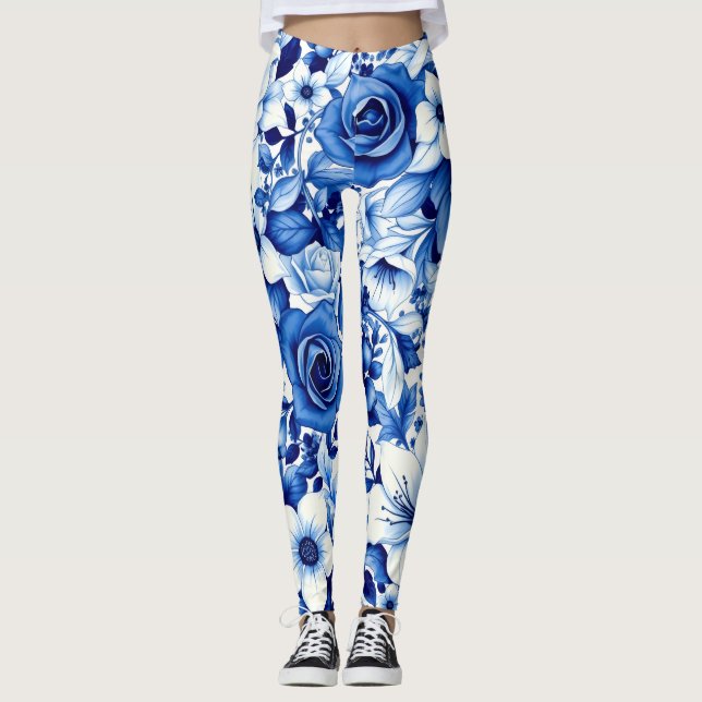 blå ros symfoni leggings (Framsida)