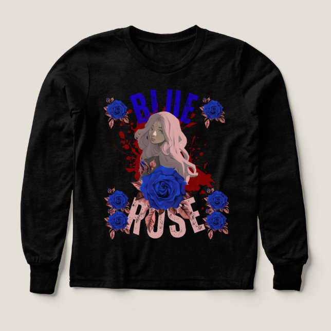 blå ros t shirt (Design framsida)