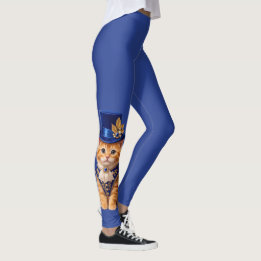 Blå Ros Top‑Hat Kattstrumpbyxor  Leggings