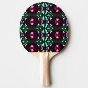Blå Rosa Black Lila Gems Mönster Pingisracket