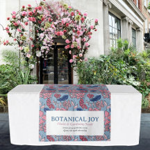 Blå Rosa Blommig Pop Up Butik Bord Runner Skylt