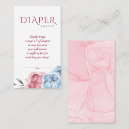 Blå  Rosa Blommor Blommor, bakdel Tilläggskort