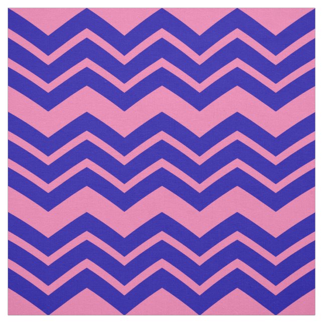 Blå Rosa Chevron Sicksack Design  Tyg (Provkarta)