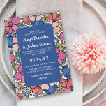 Blå Rosa Coral Flowers Vår Sommar Bröllop Inbjudningar<br><div class="desc">Vacker bröllopsinbjudan till blommigt med blommor i ,  blå,  gult och korall med grön och baby andedräkt. Sommarbröllopsinbjudan med charming typsnitt och söt blommor. Bright vår bröllop bjuds in med färgstarka blommor och blå accent färg.</div>