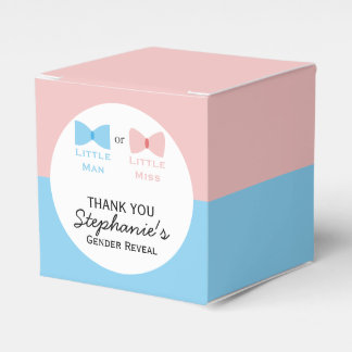 Blå, Rosa Färg Block Gender Reveal Bow, Bow Tie Presentaskar
