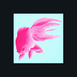 Blå Rosa Goldfish Stor Modern Pop Canvastryck<br><div class="desc">En rosa guldfisk på ett block av blått fast färg. En stor bild av en fisk till färg på dina väggar eller som en unik gåva.</div>
