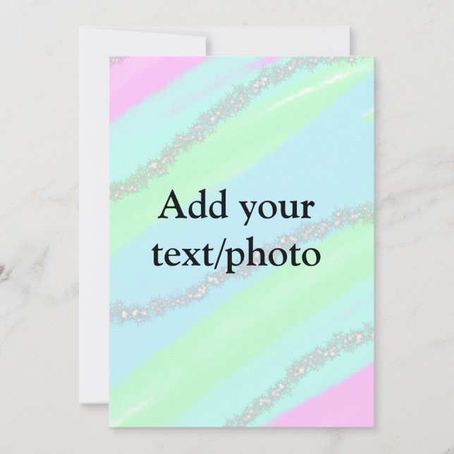 Blå rosa grön glitter glans pastellägg till namn p inbjudningar (Framsida)