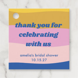 Blå Rosa Gul Bröllopsdusch Tack Gåvor Etiketter